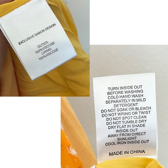 🦀 SABO Aliza Assymmetrical Cut-Out Fit and Flare Maxi Dress Ciao Yellow Print S - Picture 16 of 16